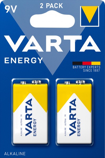 Varta Energy alkaline batterij, E-Block, 6LR61, 9V, 2-pack