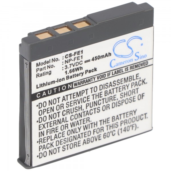 AccuCell-batterij geschikt voor Sony NP-FE1, CyberShot DSC-T7