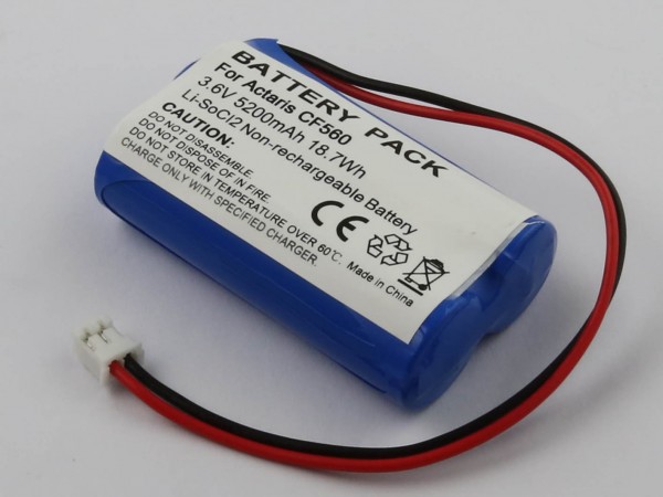 Batterij geschikt voor Actaris CF560, WILPA2119, LiSoCI2, 3,6V, 5200mAh, 18,7Wh - niet oplaadbaar