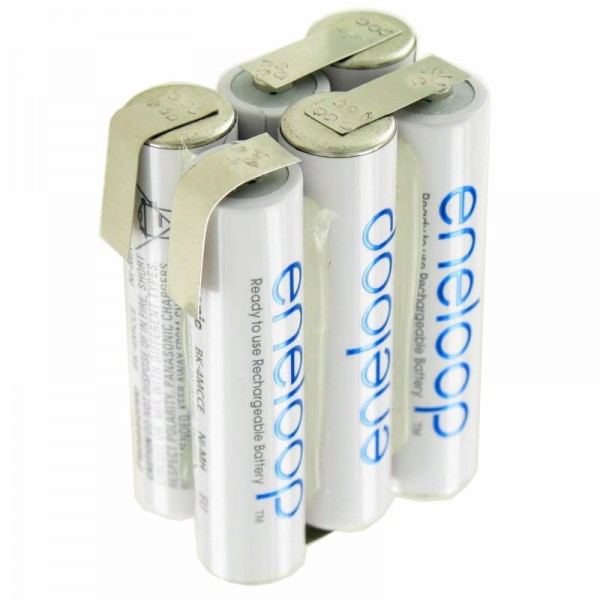 eneloop 7,2 volt batterijpakket AAA F2x3 6 / BK-4MCCE met soldeertag