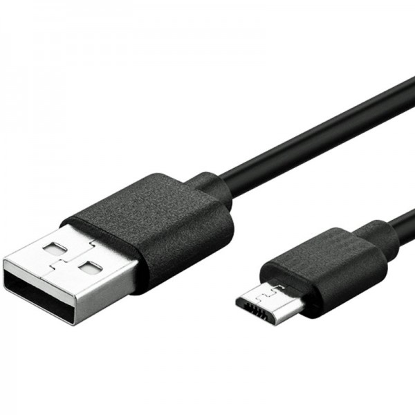 Micro-USB snellaadkabel 1 meter zwart, micro-USB synchronisatie- en oplaadkabel