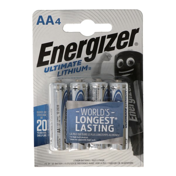 Energizer L91 lithiumbatterij AA 1,5 volt, 3000 mAh blister met 4 packs MIgnon AA LR6