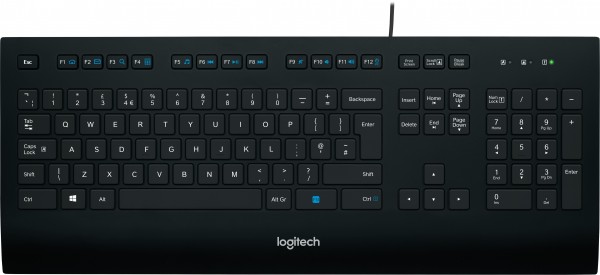Logitech Keyboard K280e, USB, zwart DE, Business
