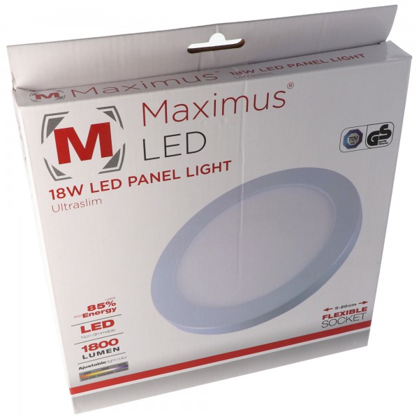 18W plafondlamp, de extra heldere, slanke LED-paneelverlichting met tot 1800 lumen 225 x 20 mm flexibele voet