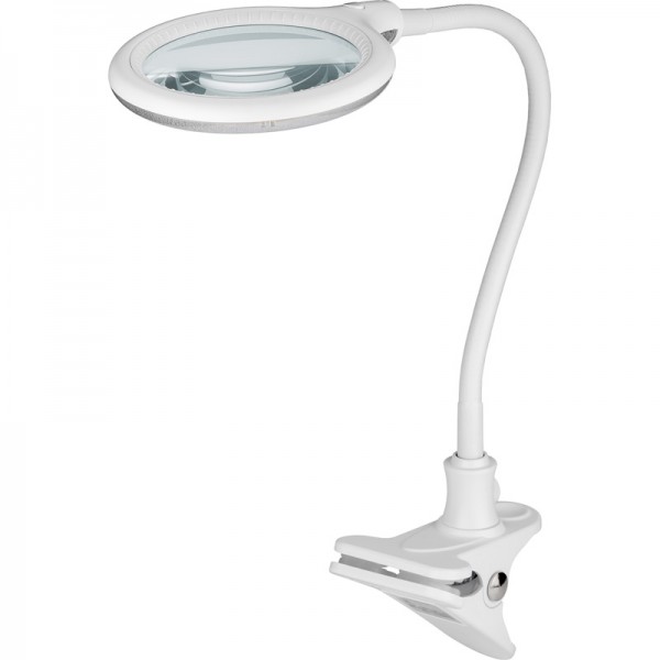 LED-werklamp als vergrootglaslamp met 6 W en 30 SMD-LED's en een flexibele zwanenhals