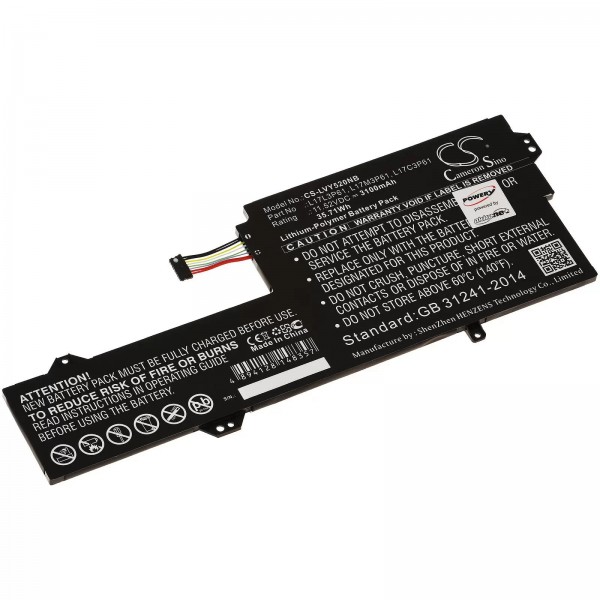 Accu geschikt voor laptop Lenovo IdeaPad 320S-13IKB, Yoga 720, type L17L3P61 e.a. - 11,52V - 3100 mAh