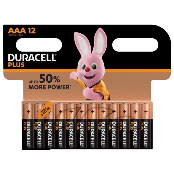 Duracell MN2400 Plus Power Micro batterij 12 stuks in een kartonnen blister