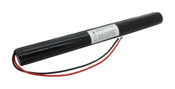 Noodverlichting batterij NiCd 7.2V 1800mAh L1x6 Sub-C met 200mm kabel aan een zijde