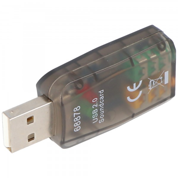 USB 2.0-geluidskaart voor het aansluiten van microfoon en hoofdtelefoon