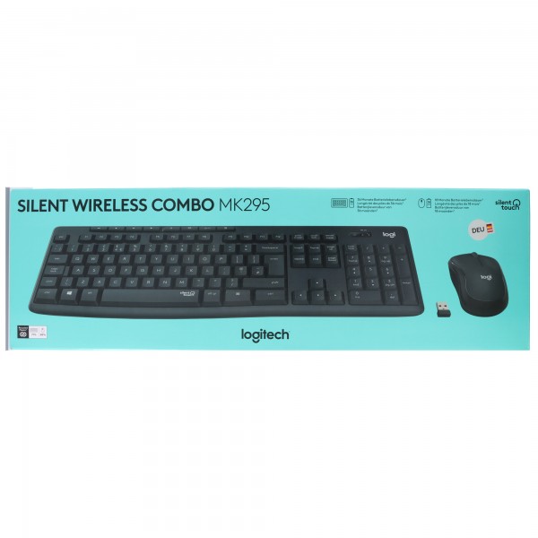 Logitech Keyboard/Muis Set MK295, Draadloos, grafiet Stil, DE, Optisch, 1000 dpi, Retail