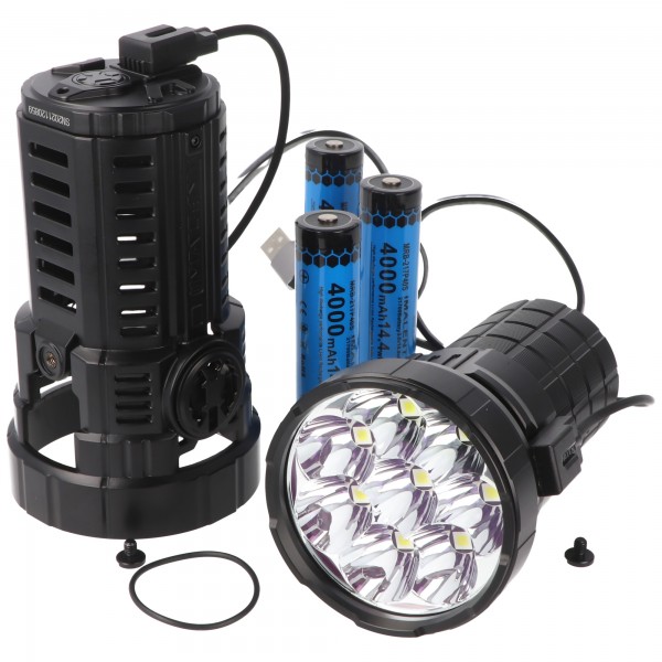 Imalent RS50 LED zaklamp met 20.000 lumen, bereik 1.160 meter, inclusief 3x 21700 Li-Ion batterijen