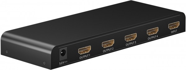 Goobay HDMI™-splitter 1 tot 4 (4K @ 30 Hz) - splitst 1x HDMI™-ingangssignaal naar 4x HDMI™-uitgangen