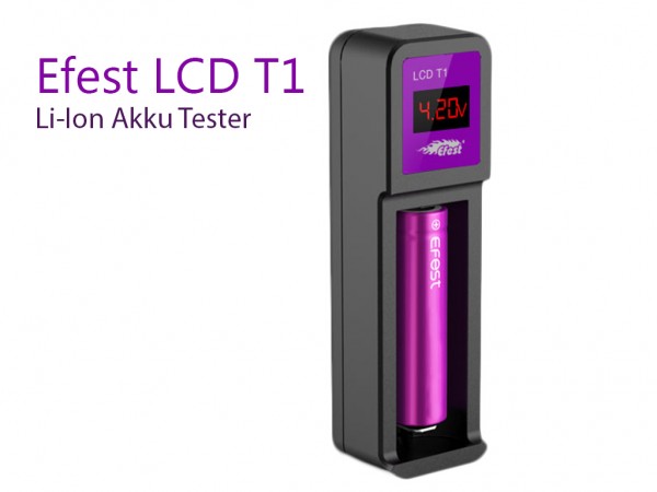 Efest LUC T1-tester: Li-ion batterijtester met LCD-display, meetbereik van 0.00V tot 4.50V