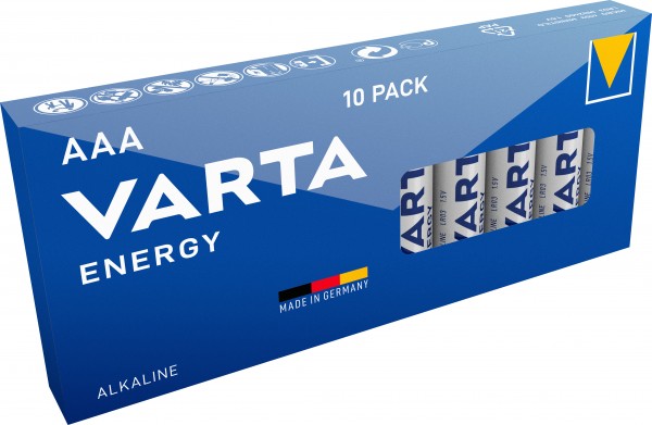 Varta Energy Alkaline Batterij, Micro, AAA, LR03, 1.5V Pak van 10