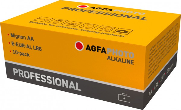 Agfaphoto-alkalinebatterij, mignon, AA, LR06, 1,5 V professioneel, doos (10-pack)