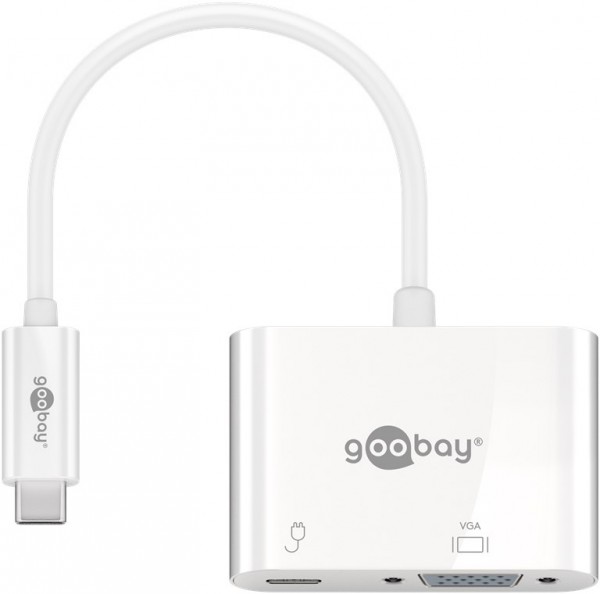 Goobay USB-C™-adapter VGA, PD, wit - voegt een VGA-aansluiting toe aan een USB-C™-apparaat