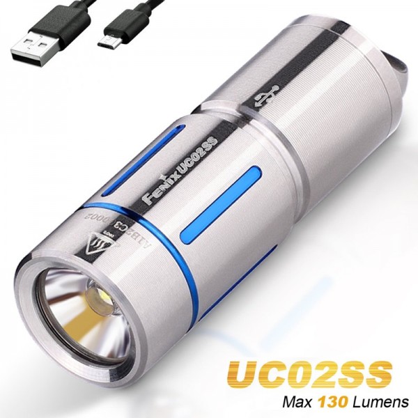 Fenix UC02SS LED-sleutelhangerlicht, met batterij en oplaadkabel