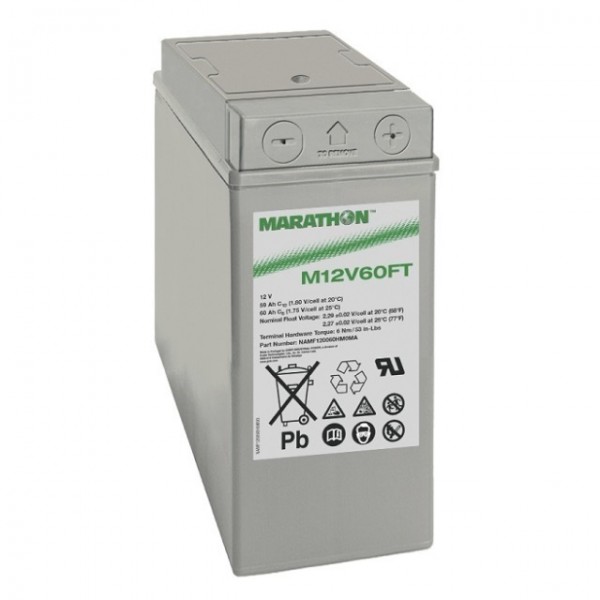 Exide Marathon M12V60FT loodbatterij met M6-schroefaansluiting 12V, 59000 mAh