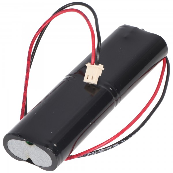 NiMH-batterijpakket geschikt voor nood- en veiligheidsverlichting met 4,8 volt spanning en 1600 mAh capaciteit, afmetingen 100x15x30mm, Molex 50-37-5023 connector