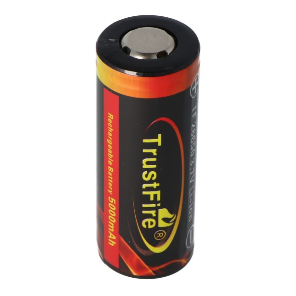 Trustfire 26650 5000 mAh 3.6V - 3.7V beschermde Li-ion batterij