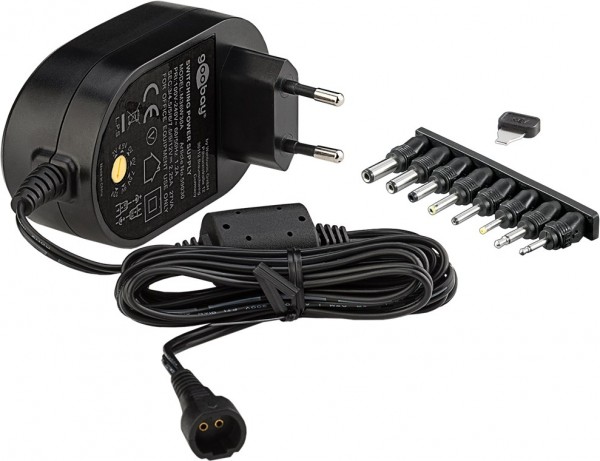 Goobay universele voeding (3V-12V max. 27W / 2.25A) - incl. 8x DC adapter