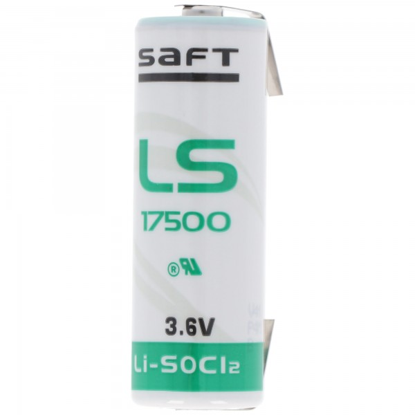SAFT LS17500 lithiumbatterij, maat A, met soldeerlip U-vorm