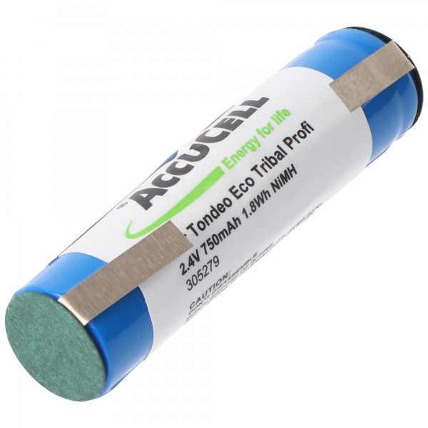 NiMH-batterijpakket 2,4 volt, 750 mAh, 58 x 14,5 mm voor tandenborstels