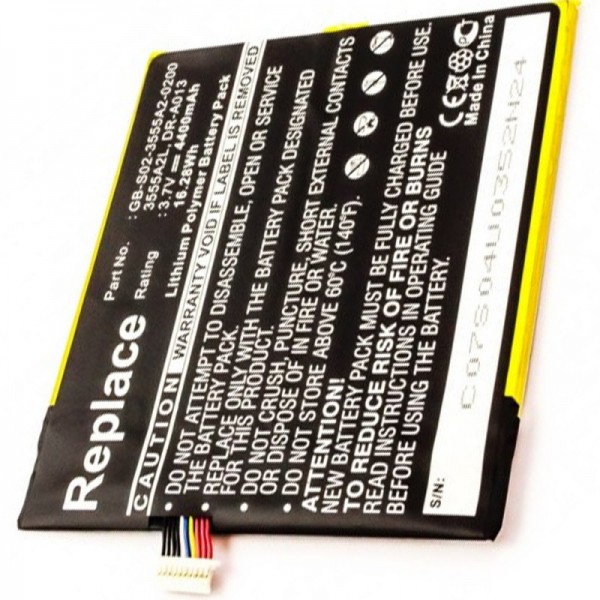 Batterij geschikt voor Amazon Kindle Fire, batterij D01400, DR-A013, QP01 3,7 volt 4400 mAh Li-polymeer