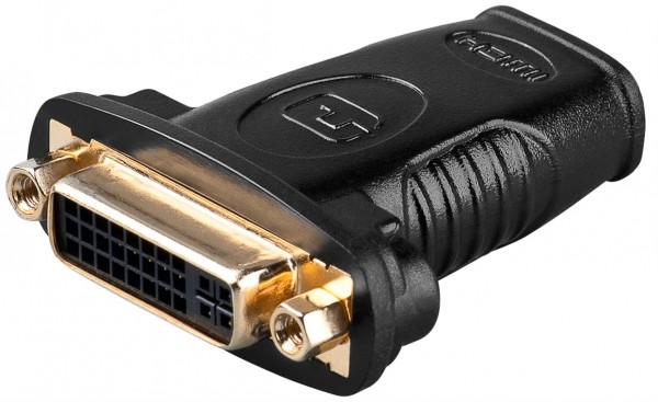 Goobay HDMI™/DVI-I-adapter, verguld - HDMI™-bus (type A) > DVI-I-bus Dual-Link (24+5-pins)