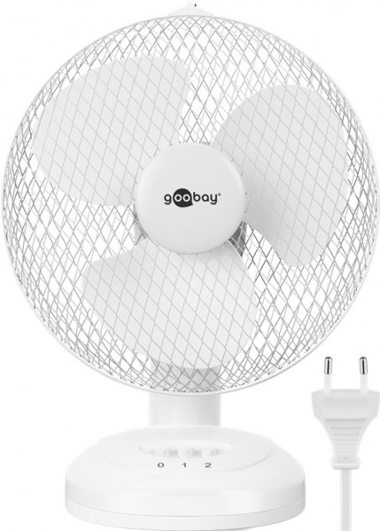 Goobay 9 inch tafelventilator - oscillerende, stille staande ventilator met stroomkabel