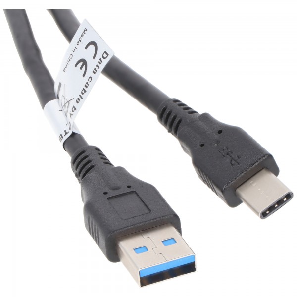 AccuCell datakabel - USB Type C (USB-C) stekker naar USB A (USB-A 3.0) stekker - 1,0 m - lange stekker