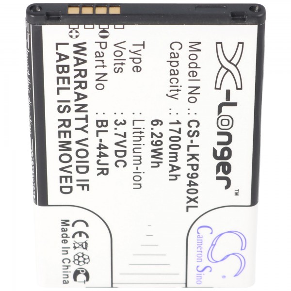 AccuCell-batterij geschikt voor LG P940 Prada 3.0, BL-44JR