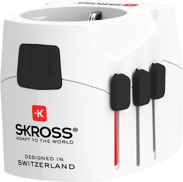 Skross Pro Light USB - geschikt voor geaarde en ongeaarde apparaten (2-pins en 3-pins)