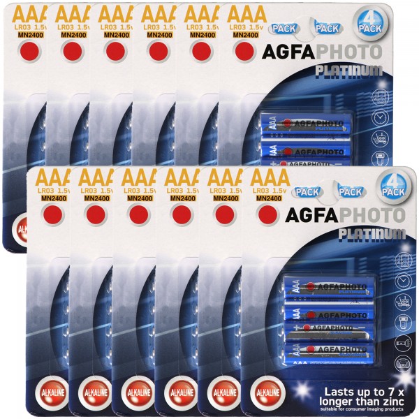 12x AgfaPhoto Micro AAA alkaline batterijen LR03 4-pack Platinum