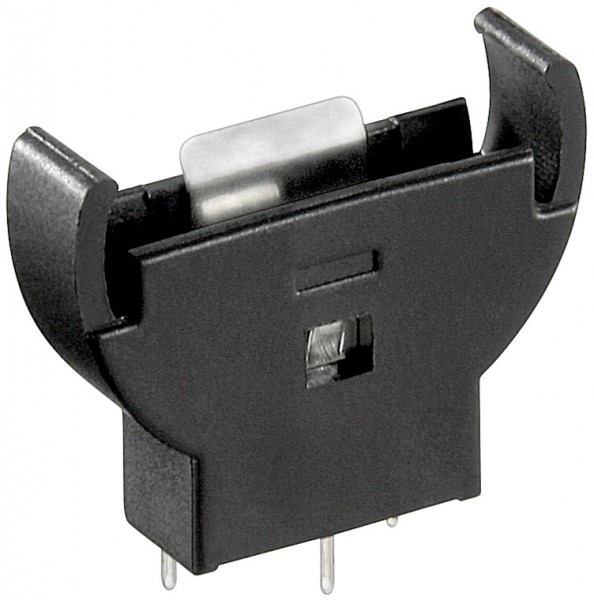 Goobay CR2012-CR2032 knoopcelhouder - max. 20 mm, zwart, printmontage, verticaal (3-polig)