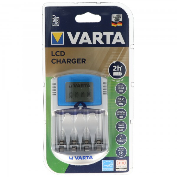 Varta 57070 LCD-oplader voor 2 of 4 Mignon / AA of Micro / AAA