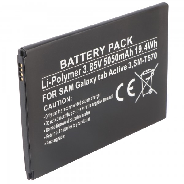 Accu geschikt voor Samsung Galaxy Tab Active 3, SM-T570, Li-Polymer, 3.85V, 5050mAh, 19.4Wh
