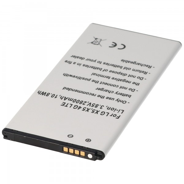 Batterij geschikt voor LG X5, X5 4G LTE, Li-ion, 3.85V, 2800mAh, 10.8Wh, met IC-chip