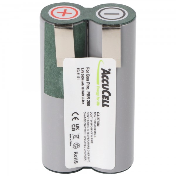 Batterij geschikt voor Bosch Piro batterij PSR 200 Li-ion 7,2-7,4 volt 2600 mAh 19,3 Wh