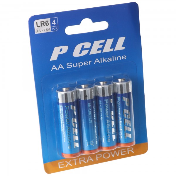 P-Cell Mignon AA batterijen in een praktische set van 4, 4 stuks LR6 1.5V batterij