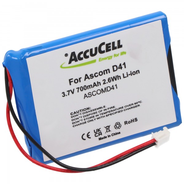 AccuCell-batterij geschikt voor Ascom D41-batterij FA01302005, FA83601195