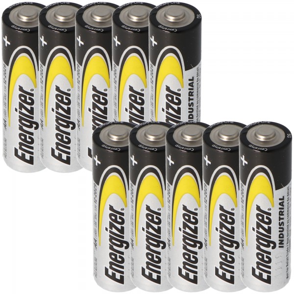 Energizer Industrial Mignon, AA, LR6, MN1500, Alkaline batterij 1.5V in een praktisch pakket van 10