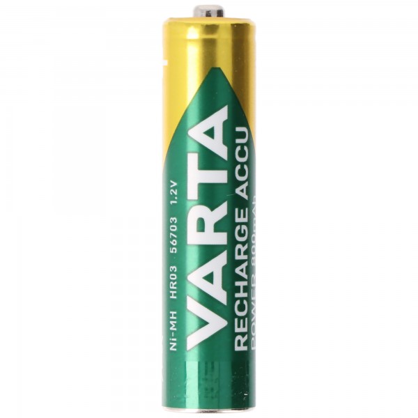 Varta Batterij NiMH, Micro, AAA, HR03, 1.2V/800mAh Accuvoeding, Voorgeladen, Doos (10-Pack)