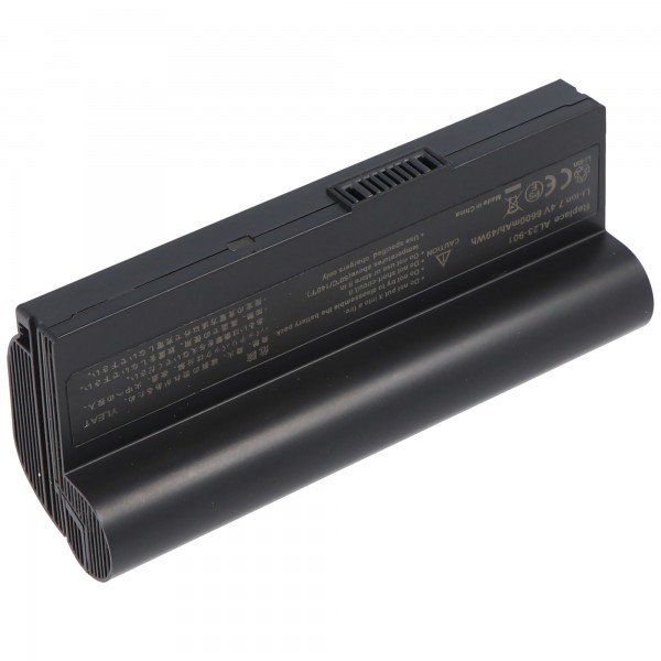 AccuCell-batterij geschikt voor Asus Eee PC 901, 6600 mAh zwart