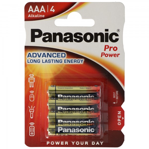 Panasonic Pro Power Alkaline Micro AAA, LR03 in een blister van 4