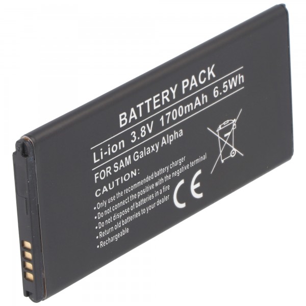 Galaxy ALPHA-batterij EB-BG850G als vervangende batterij van AccuCell met 1700 mAh