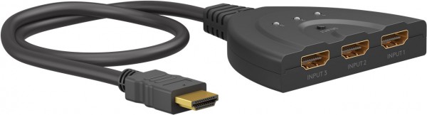 Goobay HDMI™-schakelkast 3 naar 1 (4K @ 30 Hz) - voor schakelen tussen 3x HDMI™-apparaten aangesloten op 1x HDMI™-scherm