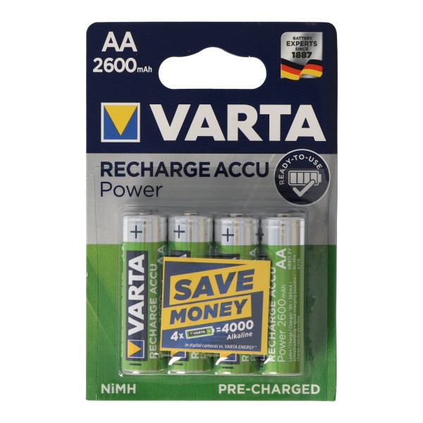 Varta Ready2Use 2600 mAh Mignon AA-batterijen 4-pack inclusief AccuCell-batterijbox
