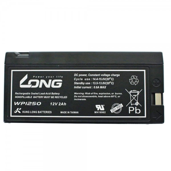 Kung Long WP1250 loodbatterij 12 volt 2.0Ah met klikcontact