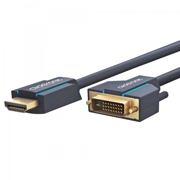DVI-naar-HDMI™-adapterkabel Premium kabel, 1x DVI-D-connector Dual-Link 24+1 naar 1x HDMI-connector, kabellengte 10 meter